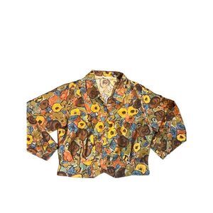 New Vintage Tokyo Blouse Joliet Floral Long Sleeve Cropped Blazer